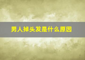 男人掉头发是什么原因(