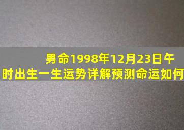 男命1998年12月23日午时出生一生运势详解预测命运如何