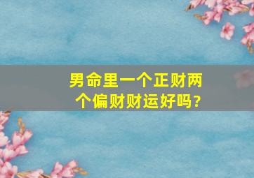 男命里一个正财两个偏财财运好吗?