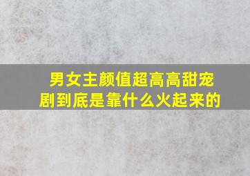 男女主颜值超高高甜宠剧到底是靠什么火起来的(