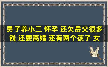 男子养小三 怀孕 还欠岳父很多钱 还要离婚 还有两个孩子 女方怎么办