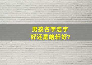 男孩名字浩宇好还是皓轩好?