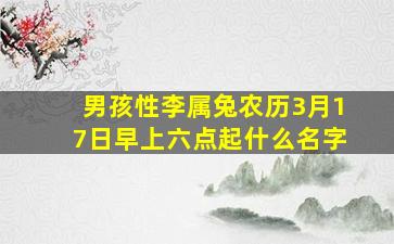 男孩性李属兔农历3月17日早上六点起什么名字(