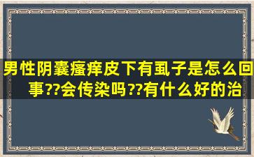 男性阴囊瘙痒皮下有虱子是怎么回事??会传染吗??有什么好的治疗方