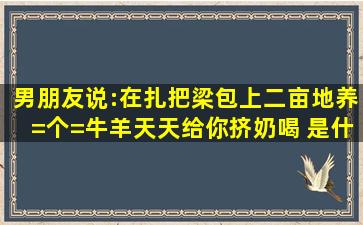 男朋友说:在扎把梁包上二亩地,养=个=牛羊天天给你挤奶喝 是什么意思