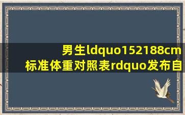 男生“152188cm标准体重对照表”发布,自测下,看看你达标吗