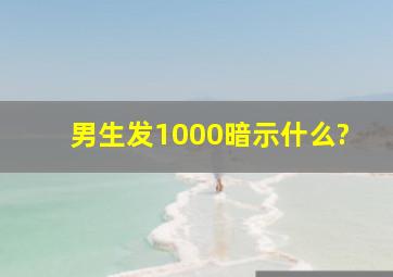 男生发1000暗示什么?