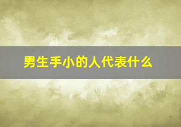 男生手小的人代表什么(