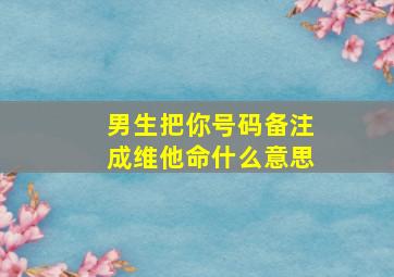 男生把你号码备注成维他命什么意思