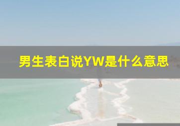 男生表白说YW是什么意思