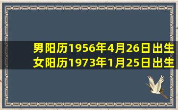 男阳历1956年4月26日出生,女阳历1973年1月25日出生,请大师帮我...