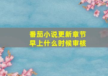 番茄小说更新章节早上什么时候审核