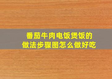 番茄牛肉电饭煲饭的做法步骤图,怎么做好吃