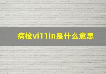 病检vi11in是什么意思