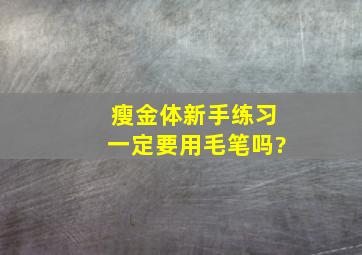 瘦金体新手练习一定要用毛笔吗?