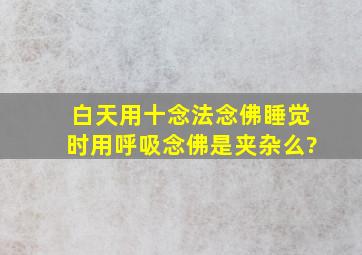 白天用十念法念佛睡觉时用呼吸念佛是夹杂么?