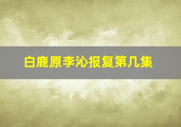 白鹿原李沁报复第几集(