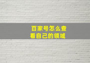 百家号怎么查看自己的领域 