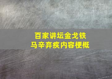 百家讲坛金戈铁马辛弃疾内容梗概