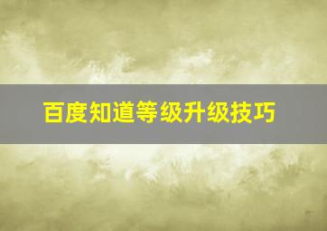 百度知道等级升级技巧