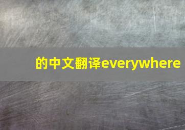 的中文翻译everywhere