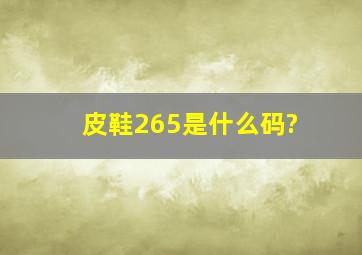 皮鞋265是什么码?