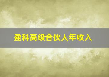 盈科高级合伙人年收入