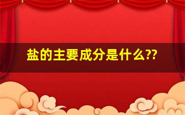 盐的主要成分是什么??