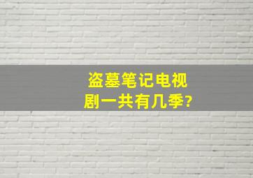 盗墓笔记电视剧一共有几季?