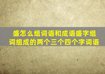 盛怎么组词语和成语,盛字组词组成的两个三个四个字词语