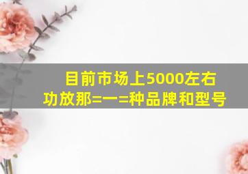 目前市场上5000左右功放那=一=种品牌和型号