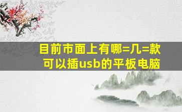 目前市面上有哪=几=款可以插usb的平板电脑