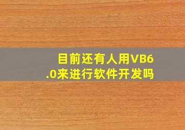 目前还有人用VB6.0来进行软件开发吗