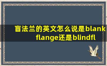 盲法兰的英文怎么说(是blankflange还是blindflange
