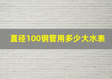 直径100钢管用多少大水表