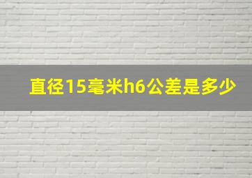 直径15毫米h6公差是多少