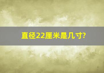 直径22厘米是几寸?