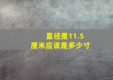 直径是11.5厘米应该是多少寸