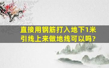 直接用钢筋打入地下1米引线上来做地线可以吗?