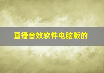 直播音效软件电脑版的