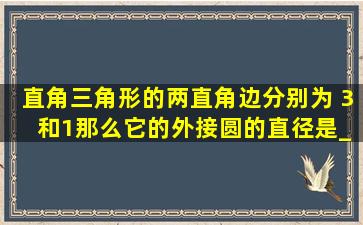 直角三角形的两直角边分别为 3 和1,那么它的外接圆的直径是______