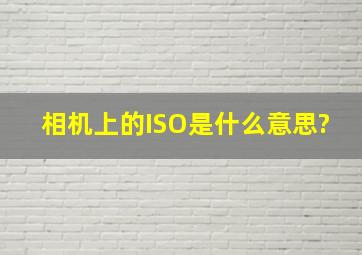 相机上的ISO是什么意思?