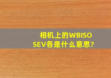 相机上的WB、ISO、S、EV各是什么意思?