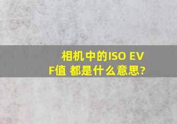 相机中的ISO EV F值 都是什么意思?