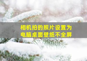 相机拍的照片设置为电脑桌面壁纸不全屏