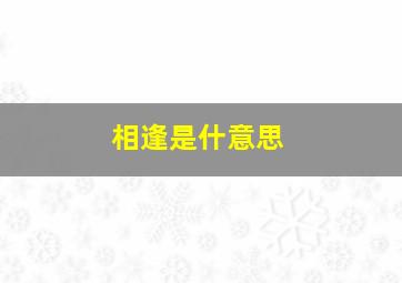 相逢是什意思