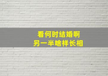 看何时结婚啊,另一半啥样长相,