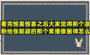 看完惊喜惊喜之后大家觉得那个凉粉给张靓颖的那个素描像画得怎么样?