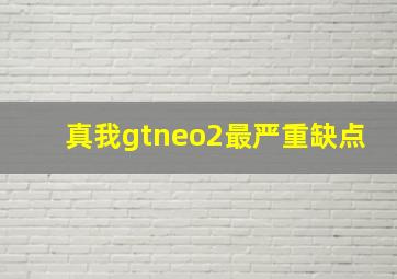 真我gtneo2最严重缺点