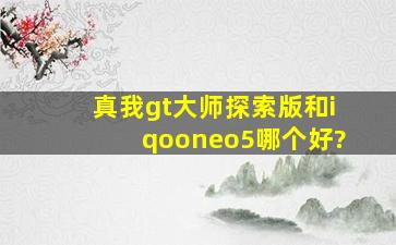 真我gt大师探索版和iqooneo5哪个好?